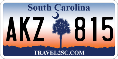 SC license plate AKZ815