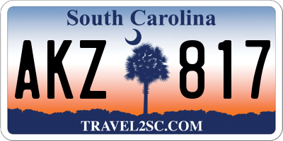 SC license plate AKZ817