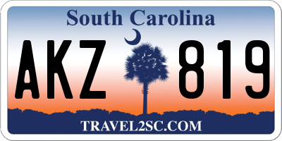 SC license plate AKZ819