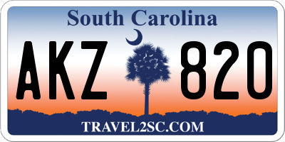 SC license plate AKZ820
