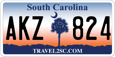SC license plate AKZ824