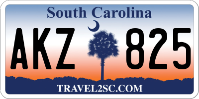 SC license plate AKZ825