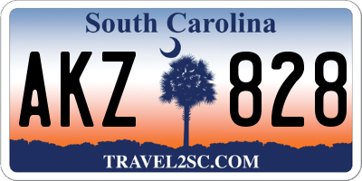 SC license plate AKZ828