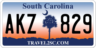 SC license plate AKZ829