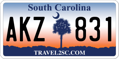 SC license plate AKZ831