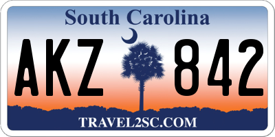 SC license plate AKZ842