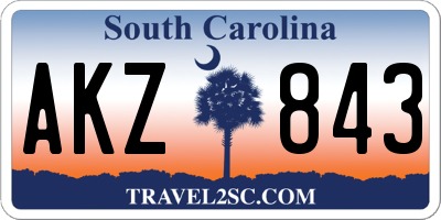SC license plate AKZ843