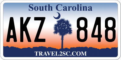 SC license plate AKZ848
