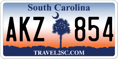 SC license plate AKZ854