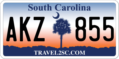 SC license plate AKZ855