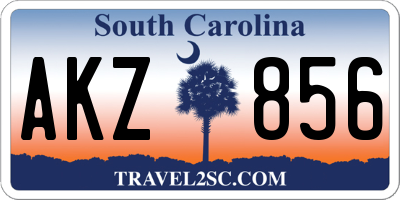 SC license plate AKZ856