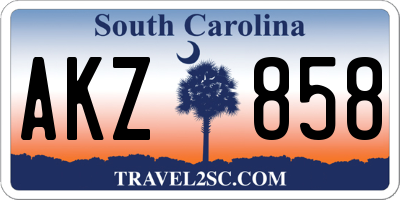 SC license plate AKZ858