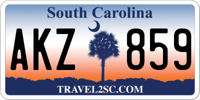 SC license plate AKZ859