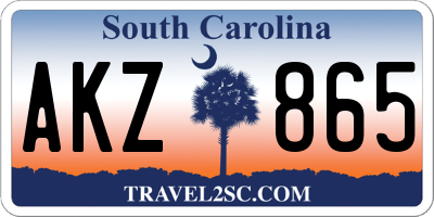 SC license plate AKZ865