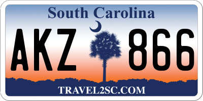 SC license plate AKZ866