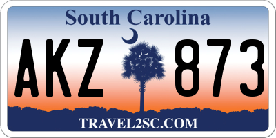 SC license plate AKZ873