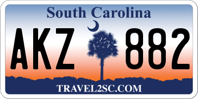 SC license plate AKZ882