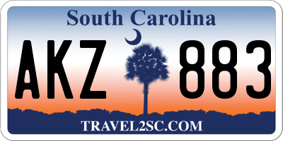 SC license plate AKZ883