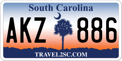 SC license plate AKZ886