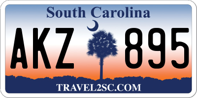SC license plate AKZ895