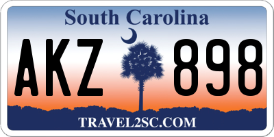SC license plate AKZ898