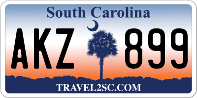 SC license plate AKZ899