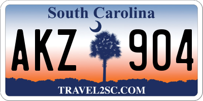 SC license plate AKZ904