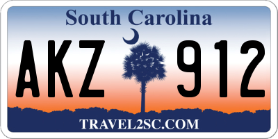 SC license plate AKZ912