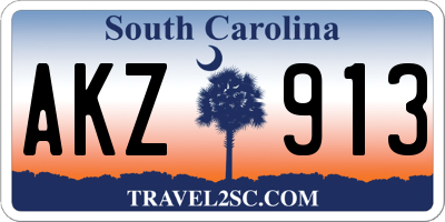 SC license plate AKZ913