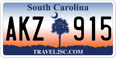 SC license plate AKZ915