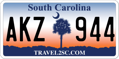 SC license plate AKZ944