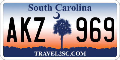 SC license plate AKZ969