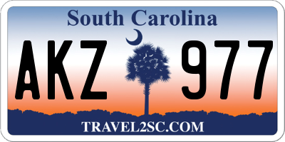 SC license plate AKZ977