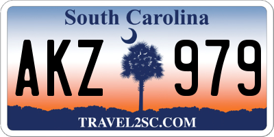 SC license plate AKZ979