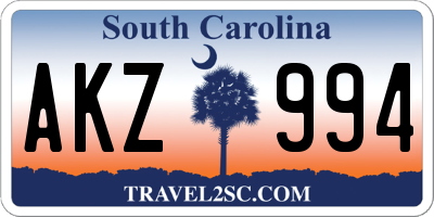 SC license plate AKZ994