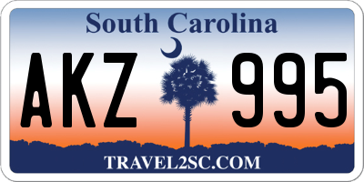 SC license plate AKZ995