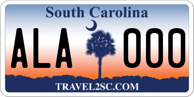 SC license plate ALA000