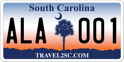 SC license plate ALA001