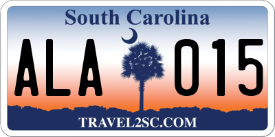SC license plate ALA015