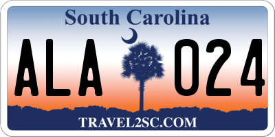 SC license plate ALA024