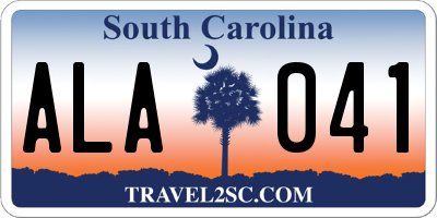 SC license plate ALA041