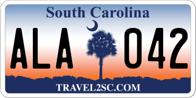 SC license plate ALA042
