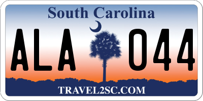SC license plate ALA044