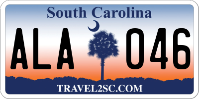 SC license plate ALA046