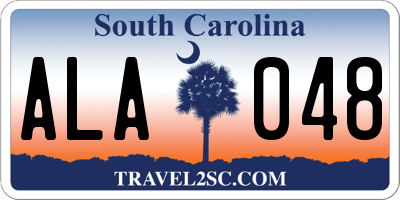 SC license plate ALA048