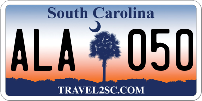 SC license plate ALA050