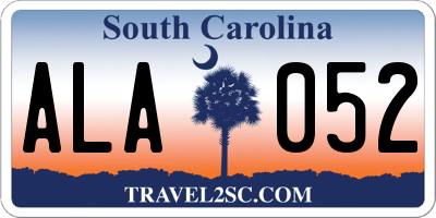 SC license plate ALA052