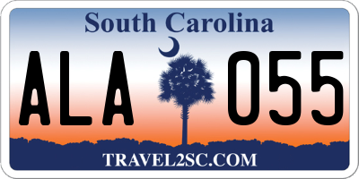 SC license plate ALA055