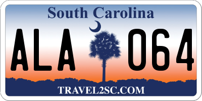 SC license plate ALA064