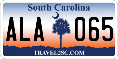 SC license plate ALA065